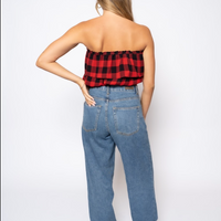 Ariel Tube Top - Red Checked