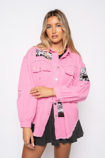 Bobbi Patch L/S Shirt - Pink Denim