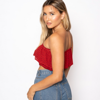 Ariel Flowy Tube Top - Red Polkadots