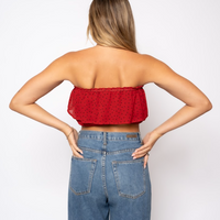 Ariel Flowy Tube Top - Red Polkadots