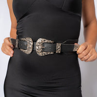 westernbeltWestern Cowgirl Silver Buckle Belt Media 1 of 4