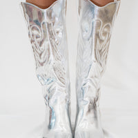 Disco Silver Festival Cowgirl Boots