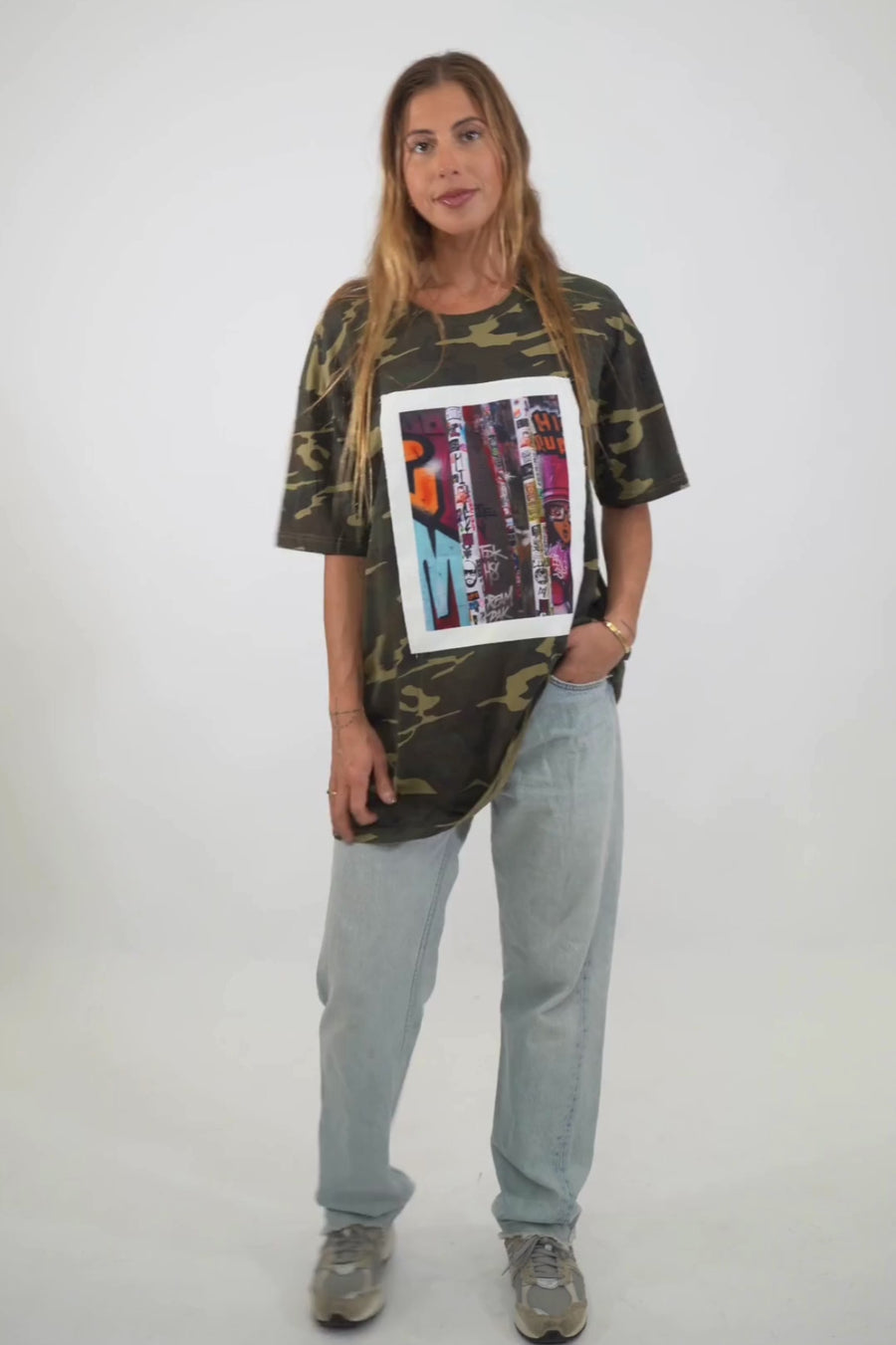 Erika Oversized Camo Print Tee