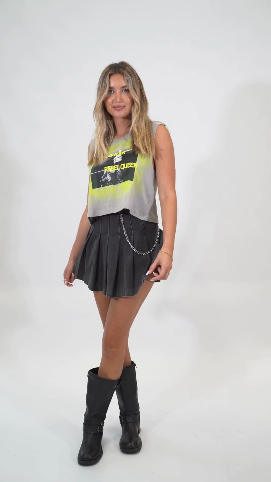 Ashley Rebel Queen Crop - Lime