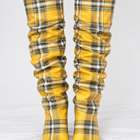 Yellow Tartan Boots